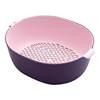Daily-Use Double-Layer Plastic Draining Basket Kitchen Vegetable Washing Tool Rice Washing Basket Fruit Bowl Fruit Tray Storage Basket Vegetable Washing Basin