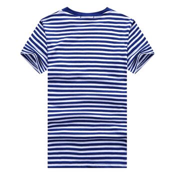 200g Autumn New Men's Striped Blue and White T-Shirt Long-Sleeved Sailor Shirt Crew Neck Cultural Shirt Activity Class Uniform