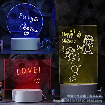 3D Nightlight DIY Handwriting Board Erasable Drawing Atmosphere Message Board USB 3D Night Light Led Lamp