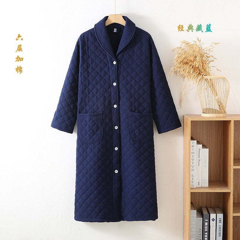 六层纱布夹棉特加厚开衫纽扣长袍子家居服男女情侣睡袍浴袍冬长款,淘宝优惠券,粉丝福利购,淘宝优惠卷