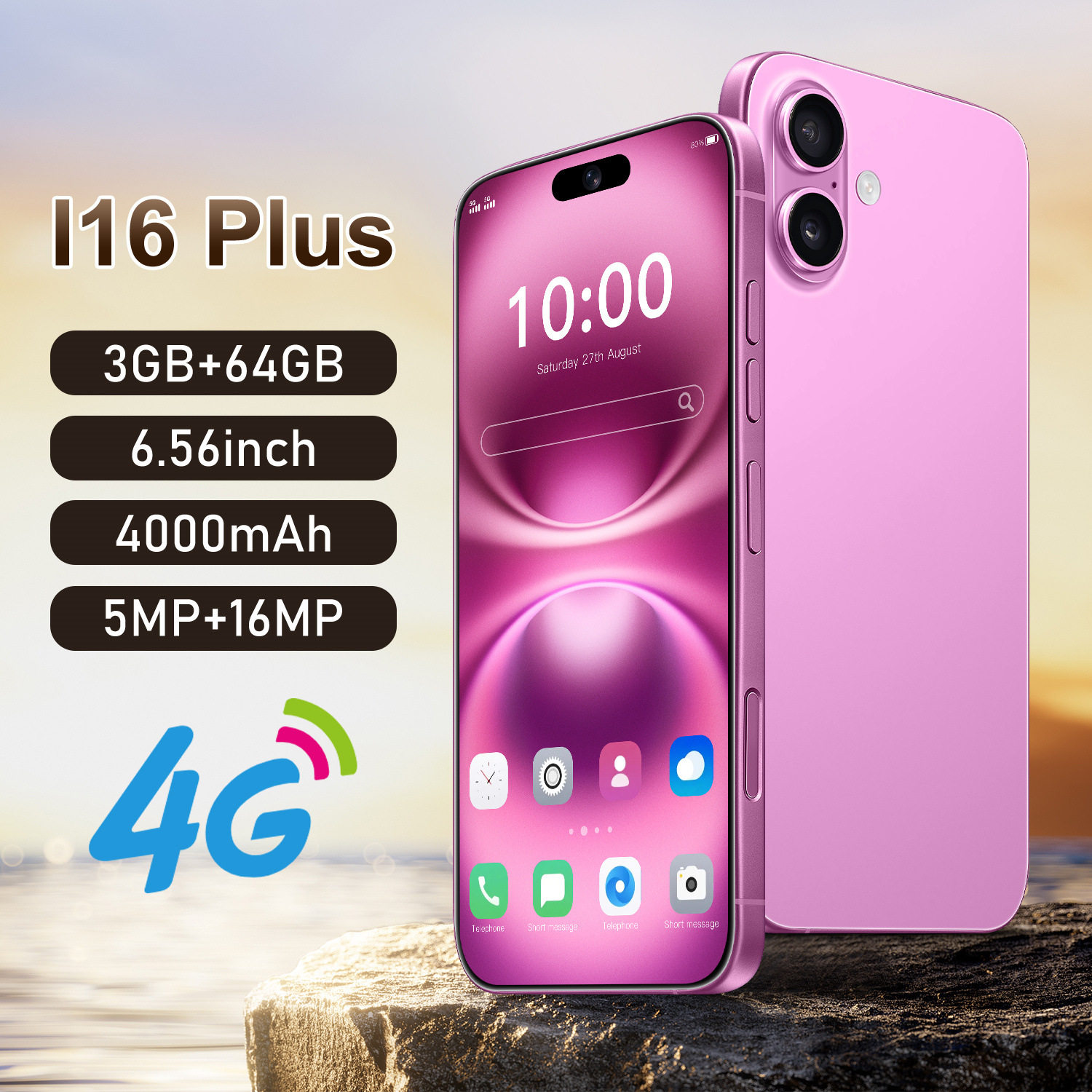 I16 Plus跨境手机3+64G真4G智能手机7.3incell外贸安卓手机厂家批