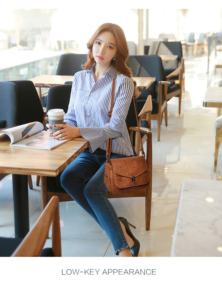 Túi đeo chéo nữ da PU mềm dáng vuông nằm ngang phong cách tối giản — Màu đen, Màu đỏ, Màu nâu, Màu xám