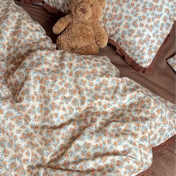 Cotton Double-Layer Yarn Four-Piece Set Class a Maternal and Infant Grade Pure Cotton Wrinkled Edge Quilt Cover Student Three-Piece Set Machine Washable Wholesale