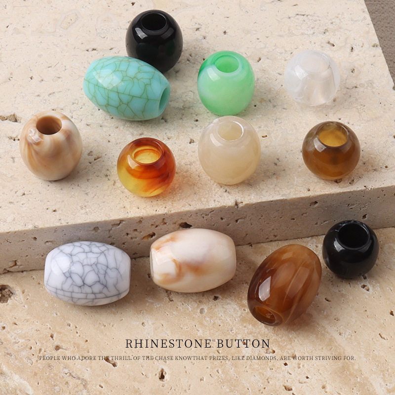 Pattern Gradient Button Button Beading DIY Two-Color Oval Acrylic Large Hole Skirt Shoelace Shoe Beads