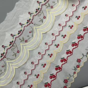 Factory direct 11cm four-color cotton mesh fabric organza bar code Lolita DIY multi-color lace accessories strip flower