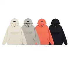 Fog Flocking Essentials Eighth Season Multi-Line High Street Loose Printed Couple Velvet Hooded Sweatshirt Jacket