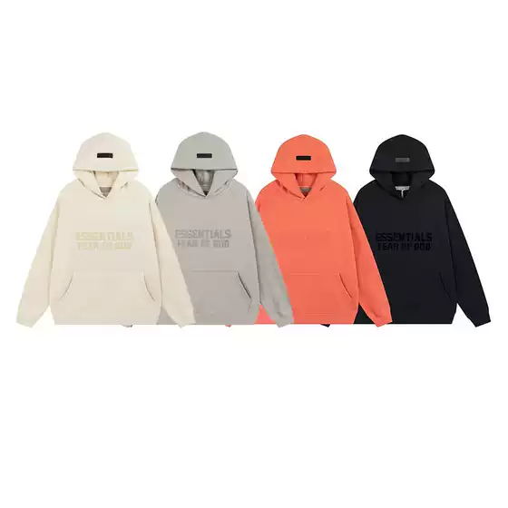 Fog Flocking Essentials Eighth Season Multi-Line High Street Loose Printed Couple Velvet Hooded Sweatshirt Jacket