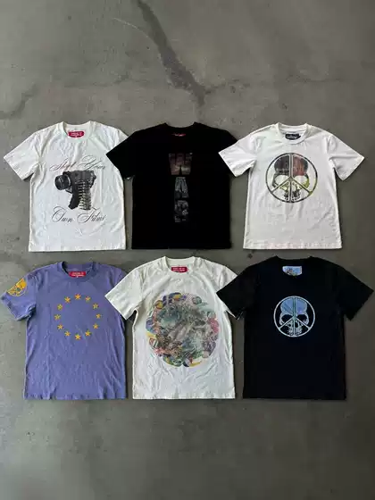 European and American Cross-Border Peaceinwar Printed Short-Sleeved Personalized Dark Retro Trendy Ins Loose Hip-Hop Trendy T-Shirt