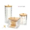 New creative diamond pattern cotton storage box multi-purpose desktop finishing box with lid cylindrical wooden lid storage box