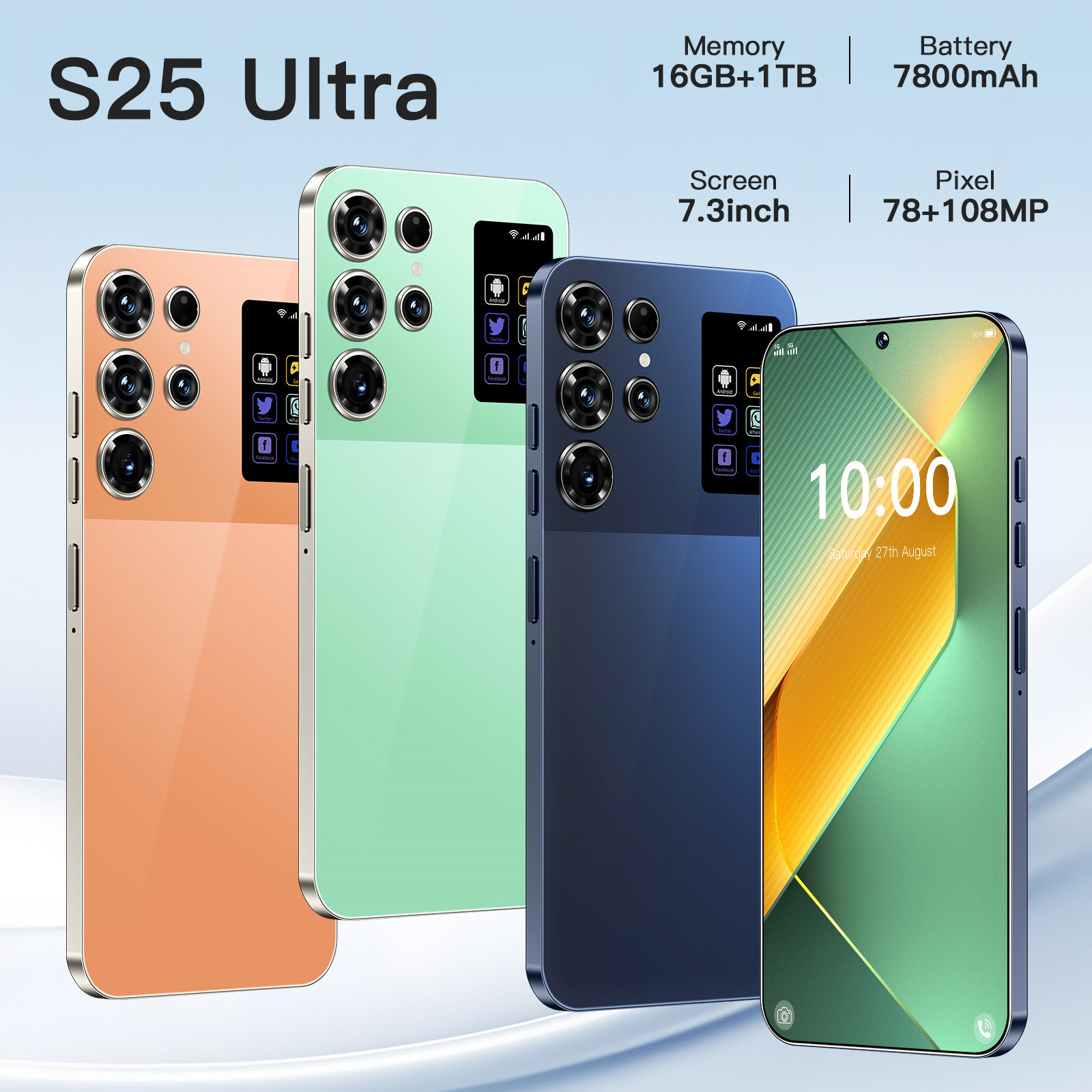 cross-border mobile phone s25 ultra 3+16 incell perforated s...