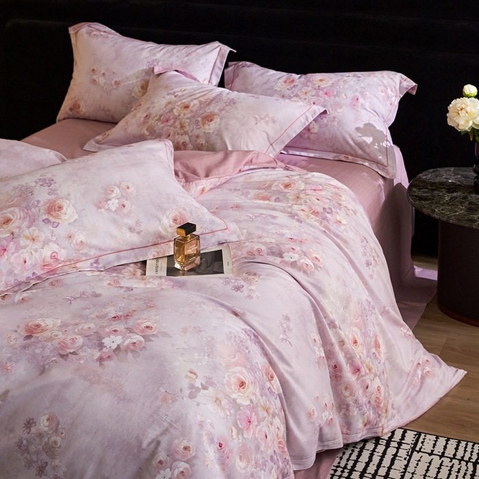 100% Cotton Brushed Four-Piece Set, Factory Pure Cotton Thickened Wedding Celebration Gift Bed Sheet Style Fitted Sheet Style Set