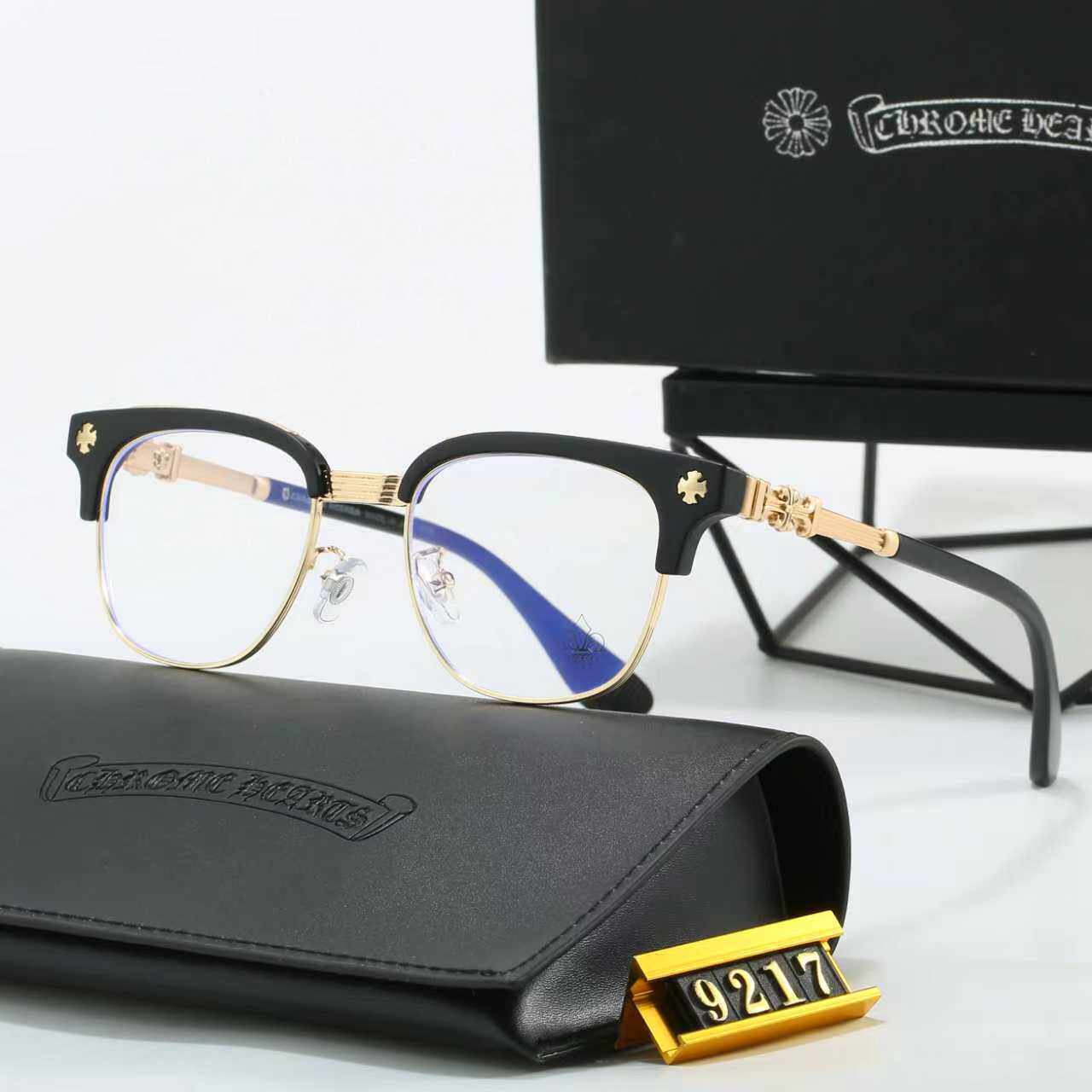 Retro Glasses Frame for Women, Trendy Cross Handmade Half-Frame Glasses Frame for Myopia, Anti-Blue Light Flat Glasses for Men, Business Fashion