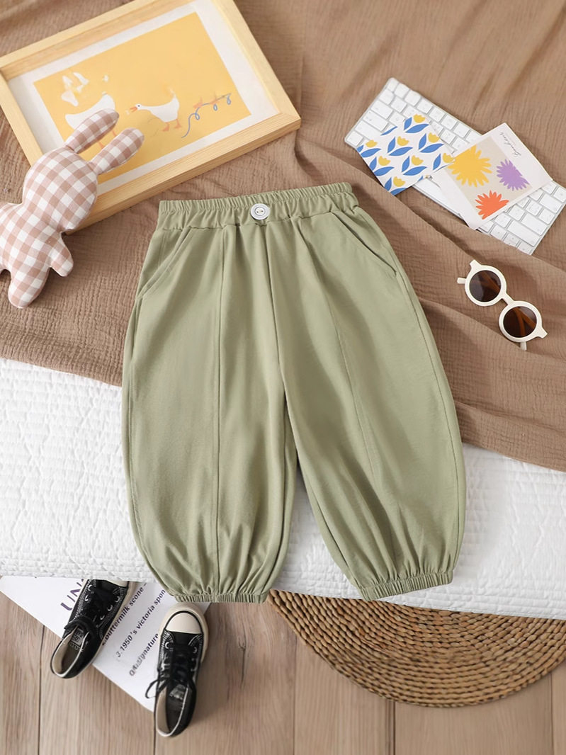 Celana anti nyamuk tipis bayi dan anak musim panas, celana lantern uniseks, celana panjang AC dengan manset