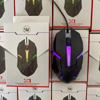 Manufacturer Wholesale Cross-Border Popular Seven-Color Breathing Light USB Mouse X1 Wired Mouse Luminous Gaming Mouse
