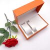 Couple's high-end orange flip Watch Gift Box brand same leather jewelry suit packing box wholesale