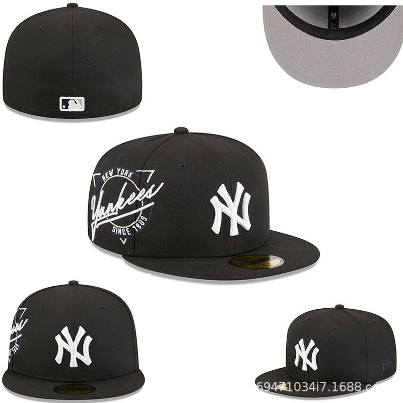 2024 new baseball cap NY fully enclosed plus size outdoor sunshade embroidered cap non-adjustable letter hat