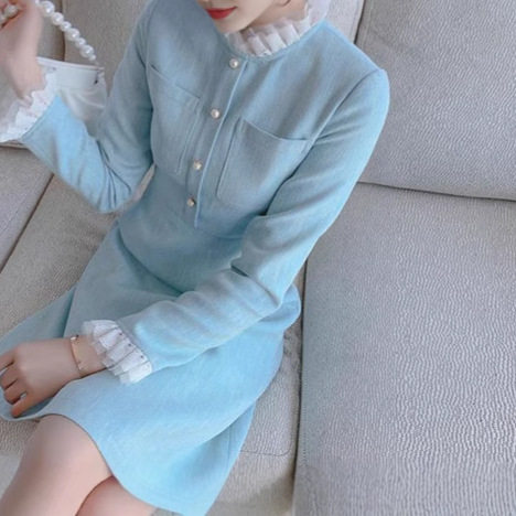 Elegant Womens Dress Slimming Fit Waist Defined French Style Perfect for Spring and Autumn Wholesale Available