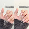 Fine dog nail supplement cross-border factory in stock long trapezoidal seamless transparent wearing nail lengthened oval nail