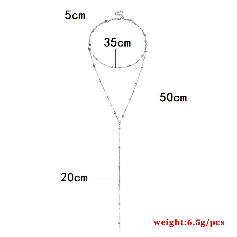 Light Luxury Autumn and Winter European and American Style Pendant Multi-Layer Y-Shaped Tassel Necklace for Women Short Clavicle Gold and Silver Double-Layer