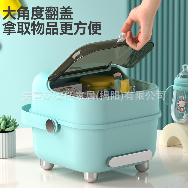 Baby tableware storage box tableware bottle storage box dustproof draining baby large capacity food supplement tool storage box