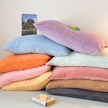Winter Thickeneded Milk Velvet Pillowcase 48X74Cm Household Coral Velvet Pillowcase Pair Fleece-Lined Pillowcase Autumn