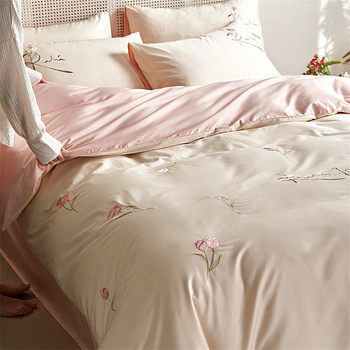 High-End Class a Maternal and Infant Grade 100-Count Long-Staple Cotton Embroider Four-Piece Set of Pure Cotton Bed Sheetss and Quilt Covers Pure Cotton Bedding