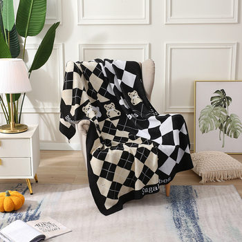 Nordic Style Thickened Knitted Blanket Office Lunch Break Wool Blanket Baby Nap Blanket Living Room Sofa Decorative Blanket