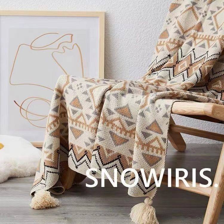 Bohemian Scandinavian Style Office Air-Conditioning Blanket Knitted Blanket Leg Blanket Shawl Dormitory Nap Small Blanket Thick