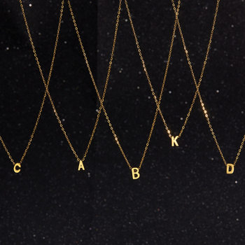 European and American cross-border fashion titanium steel 26 letters necklace temperament stainless steel simple all-match clavicle chain necklace