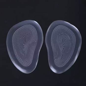 Front Half Pad Half Size Pad Silicone Transparent Non-Slip Insole Super Soft Thickeneded Size Adjustment Anti-Foot Pain Half Size Forefoot Pad