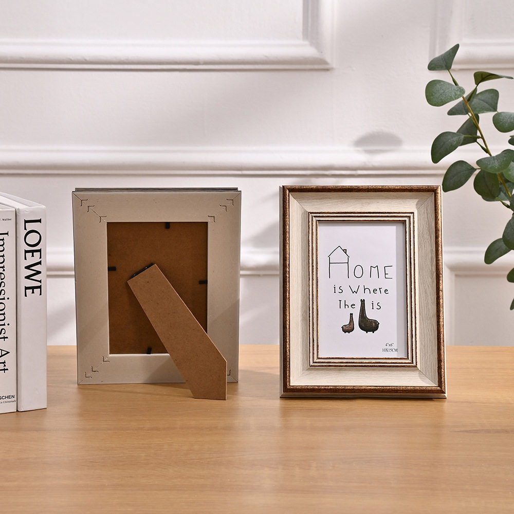 American retro photo frame table high sense 6 inch 7 inch 8 inch framed picture frame wall table photo frame factory wholesale