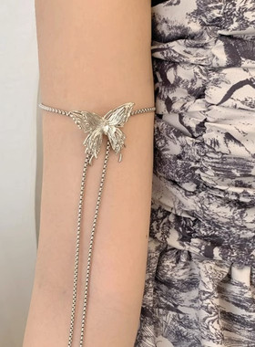 蝴蝶项链可调节抽拉式腰链轻奢小胸链高级感颈链辣妹锁骨链女配饰