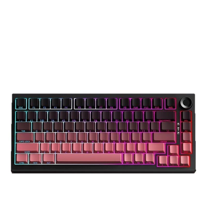Three-Mode Customized Mechanical Keyboard K81 Hot-Swappable Mechanical Keyboard with Knob Gradient Colorful Contour Side Engraved Mechanical Keyboard