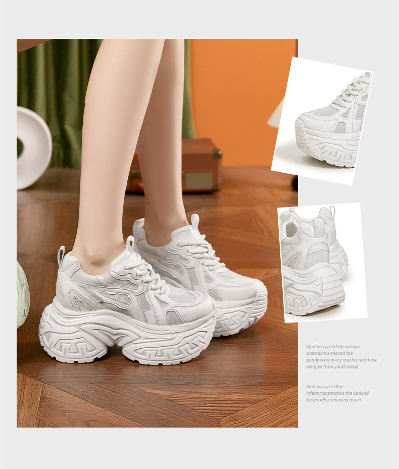 Giày sandal cao gót nữ hở mũi đế xuồng platform, gót siêu cao 8 cm, form mũi tròn, quai ngang dây buộc — Bột trắng, Bạc, Trắng, xanh lá chi tiết 3
