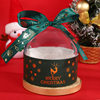 2025 New Gold-Stamped Semi-Circular Transparent Christmas Apple Hug Bucket Christmas Gift Box Christmas Apple Box