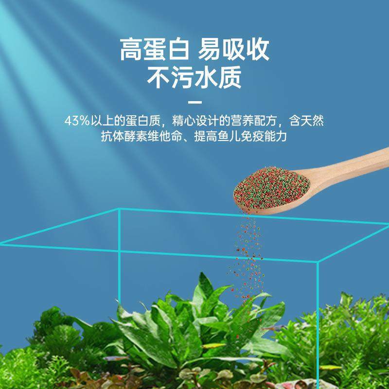 Color-added fish food General fish feed small particles small tropical fish anchovies guppy fish fighting fish lamp family Fairy Special