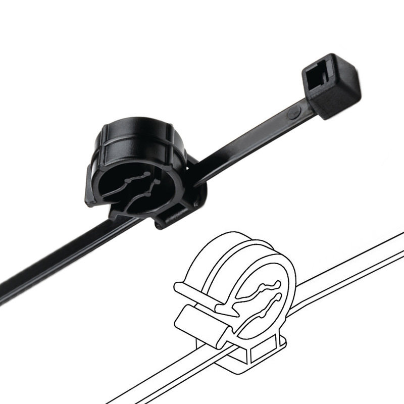 Fixed Cable Ties, Pipe Clamp Cable Ties, Pipe Clamp Cable Ties, Black 15600689 |   T30Roc1A