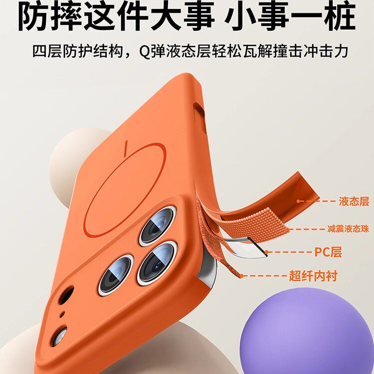 Suitable for iPhone 17 Pro Max Phone Case with Integrated Camera Button, Full Coverage Apple 16 Magnetic Liquid Silicone Case