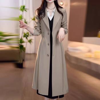 Windbreaker Women's New Autumn and Winter Light Luxury Suit Collar Mid-Length Coat Maternity Coat