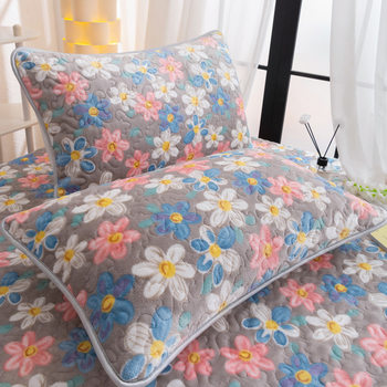 In-Stock Quilted Milk Velvet Pillowcase Set for Home Use, 48X74, Buy 2 Pillowcases with Pillow Inserts, Thickened Protective Pillowcases