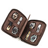Vintage Crazy Horse Cowhide Four-position Watch Storage Box Handmade Travel Portable Square Genuine Leather Watch Box