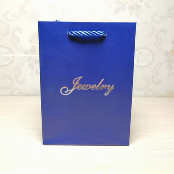 Blue English Handbag Jewelry Storage Paper Bag High-End Bag Popular Fashion Gift Bag Discount Jewelry
