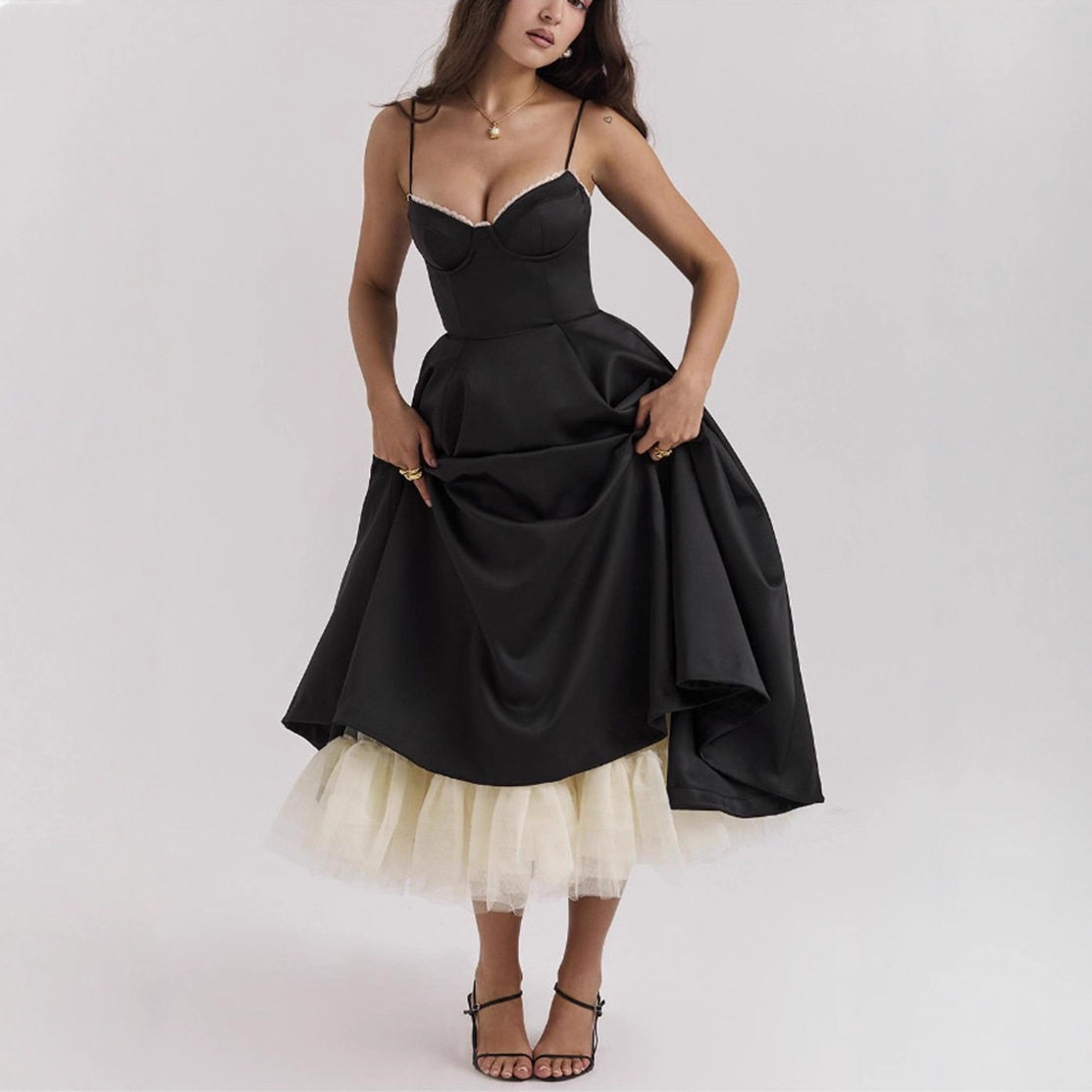 Womens Sleeveless V Neck Backless Dress Sexy Fit Flare Design Perfect for Autumn Events Wholesale Available