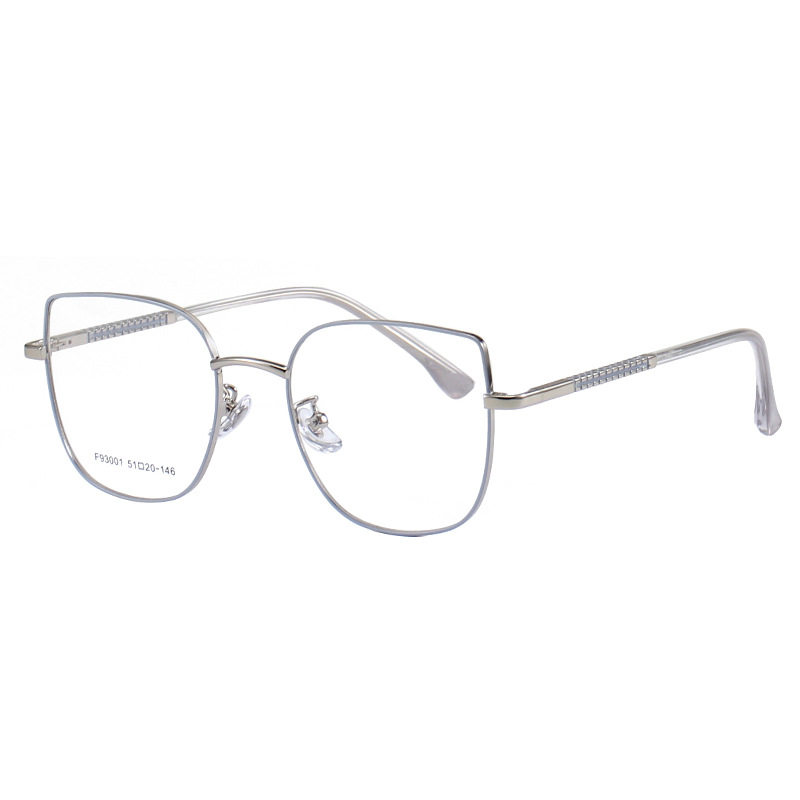F93001 Cat Eye Retro Glasses Frame 2022 New Personalized Flat Mirror European and American Metal Trendy
