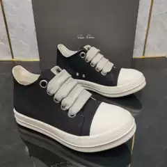 New Ro Black Canvas Low-Top Men's Shoes Wide Laces Casual Fashion Trendy Versatile Women's Shoes Simple Couple Style