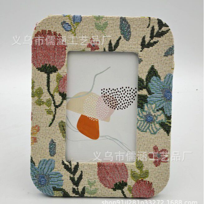 Creative and Simple Rectangular Photo Frame, Small Desk Ornament, Cross-Border Velvet-Edged Picture Frame