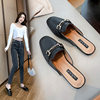 Baotou Half Slippers Women's Summer Fashionable Outer Wear 2023 New Style Flat Hong Kong Style Non-Heel Outer Wear Lazy People Cyber Celebrity Sandals