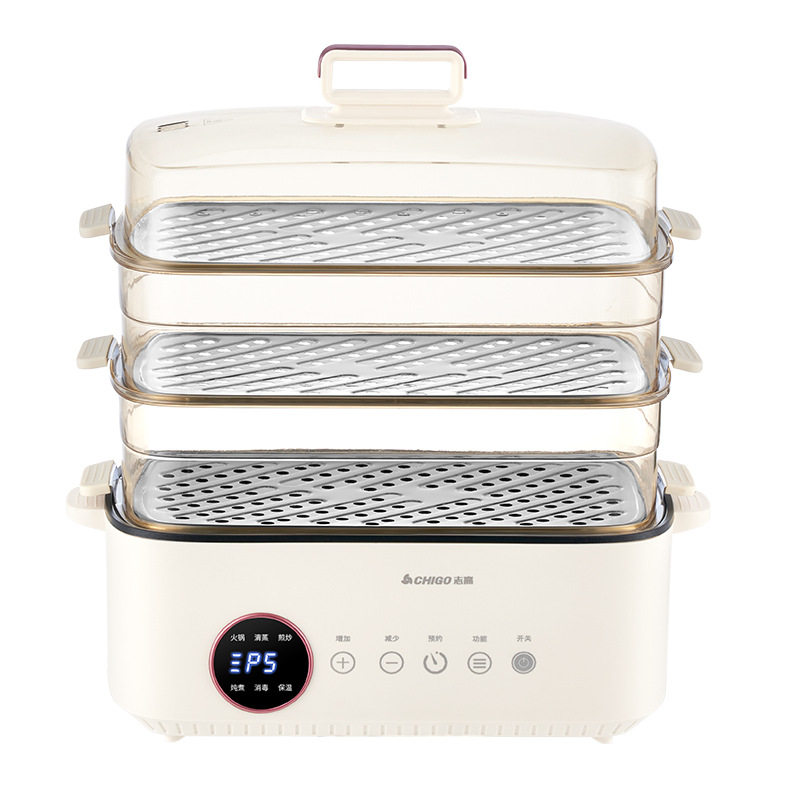 Chigo electric steamer three-layer large-capacity steamer steamer multi-functional thermal insulation household multi-layer intelligent breakfast reservation