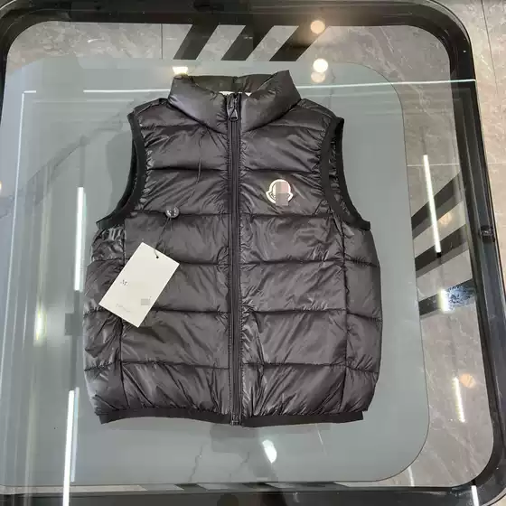 Autumn and Winter Classic Stand-Up Collar down Jacket for Boys and Girls, Short Thickeneded Vest Vest, 90 Velvet Glossy Vest down Jacket