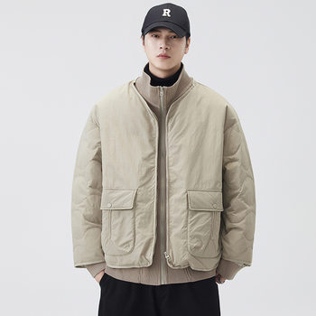 High-Quality 90 Duck down Fake Two-Piece Spliced down Jacket for Men 2025 Autumn and Winter New Loose Warm Workwear Jacket Trendy